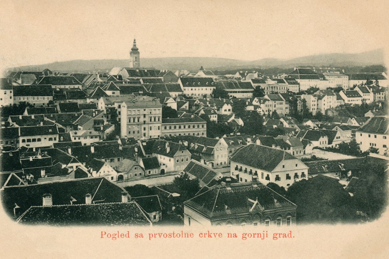 Pogled sa katedrale na Gornji grad, 1899. godina